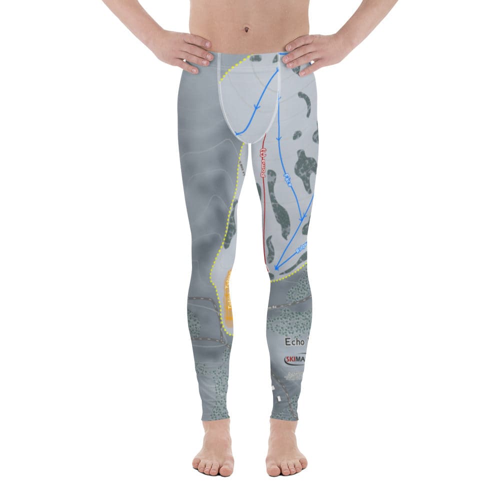 Echo Valley, Washington ski Trail Map Men's Base Layer Bottom - Powderaddicts