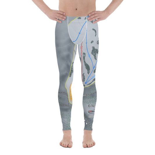 Echo Valley, Washington ski Trail Map Men's Base Layer Bottom - Powderaddicts