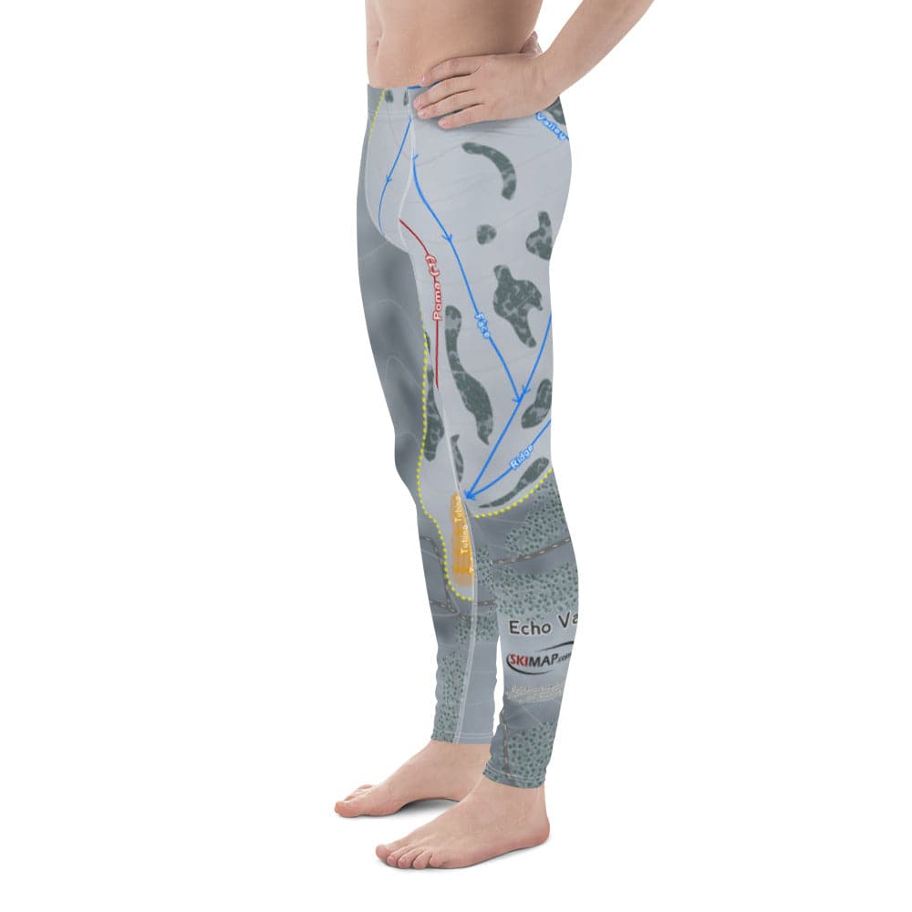 Echo Valley, Washington ski Trail Map Men's Base Layer Bottom - Powderaddicts