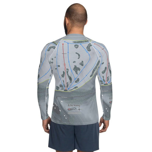 Echo Valley, Washington Ski Trail Map Men's Base Layer Top - Powderaddicts