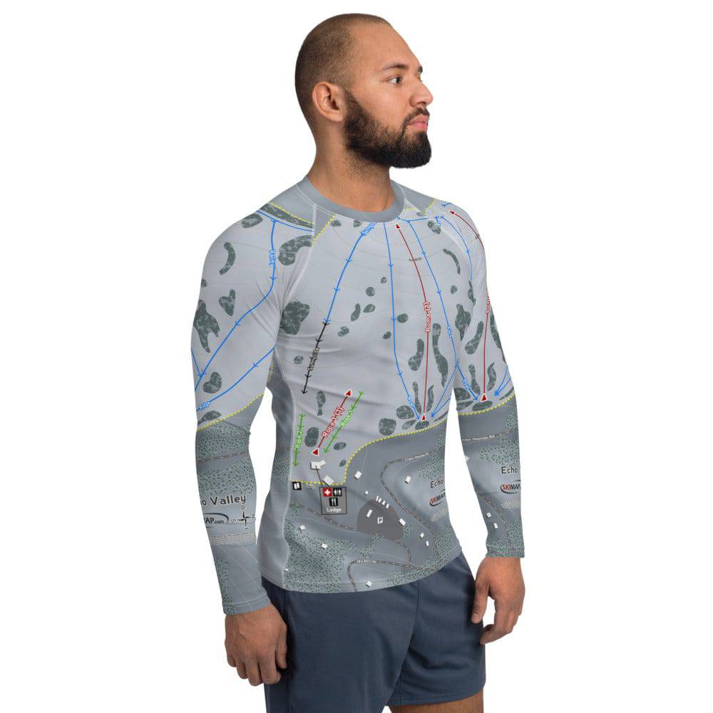 Echo Valley, Washington Ski Trail Map Men's Base Layer Top - Powderaddicts