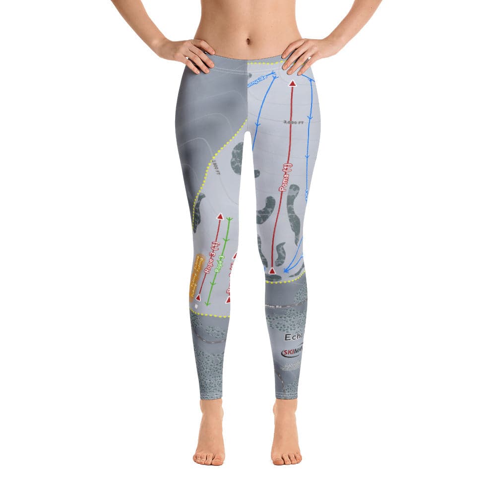 Echo Valley, Washington ski Trail Map Women's Base Layer Bottom - Powderaddicts