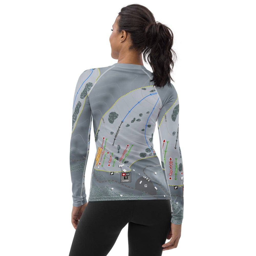 Echo Valley, Washington Ski Trail Map Women's Base Layer Top - Powderaddicts