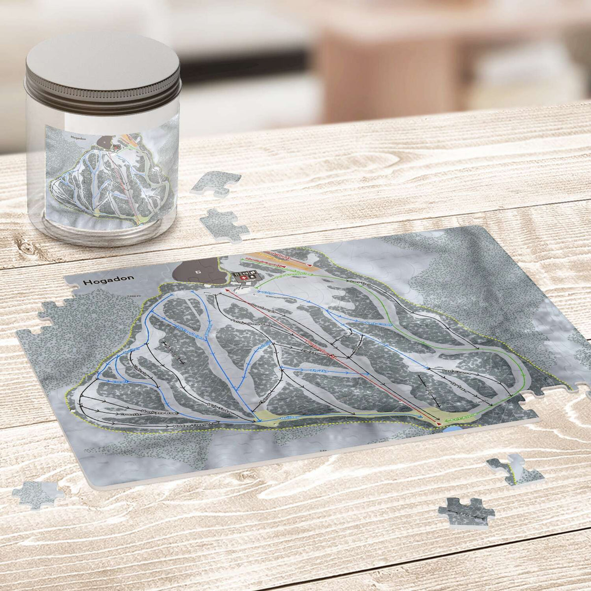 Hogadon Wyoming Ski Trail Map Puzzle - Powderaddicts