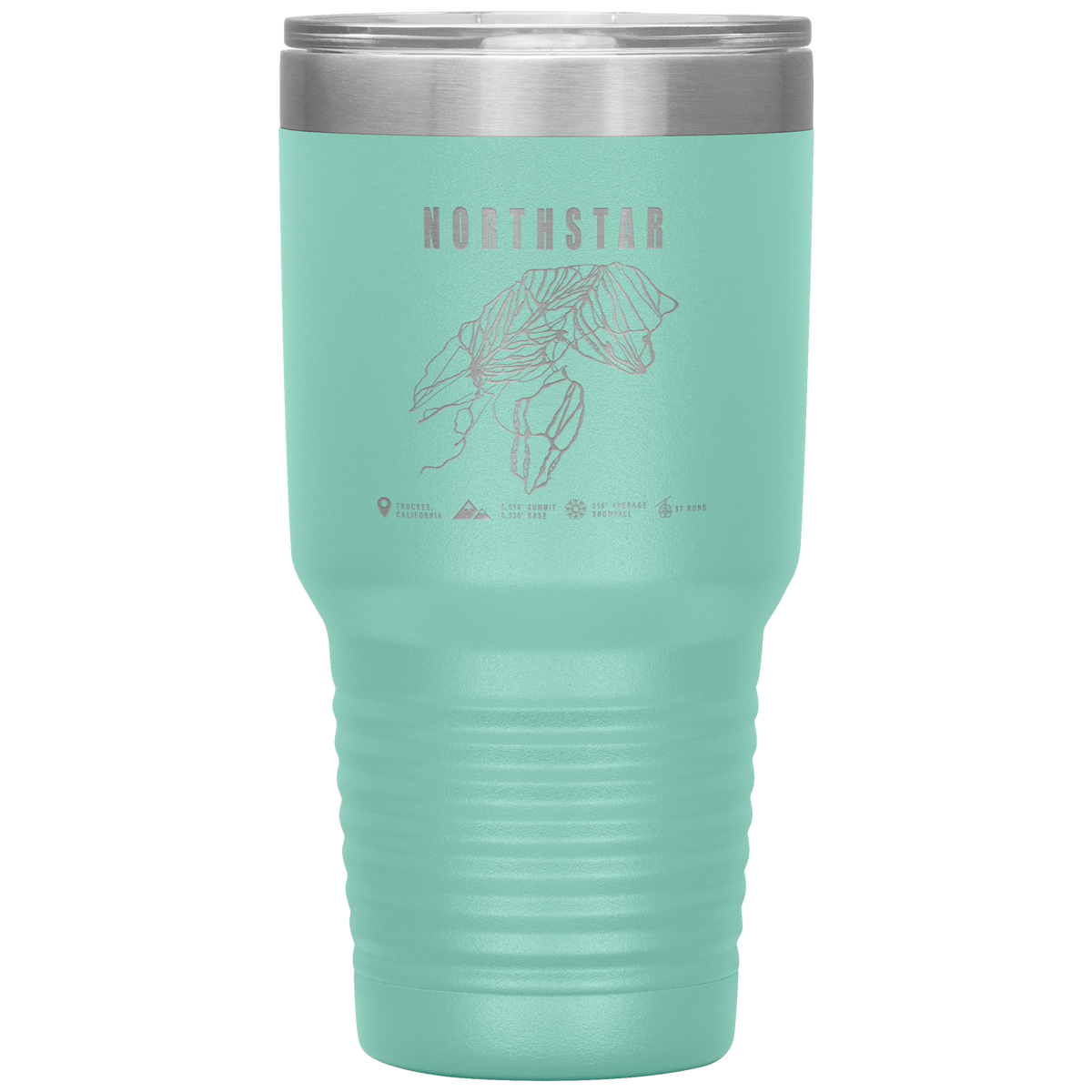 Northstar, California Ski Trail Map 30oz Tumbler - Powderaddicts