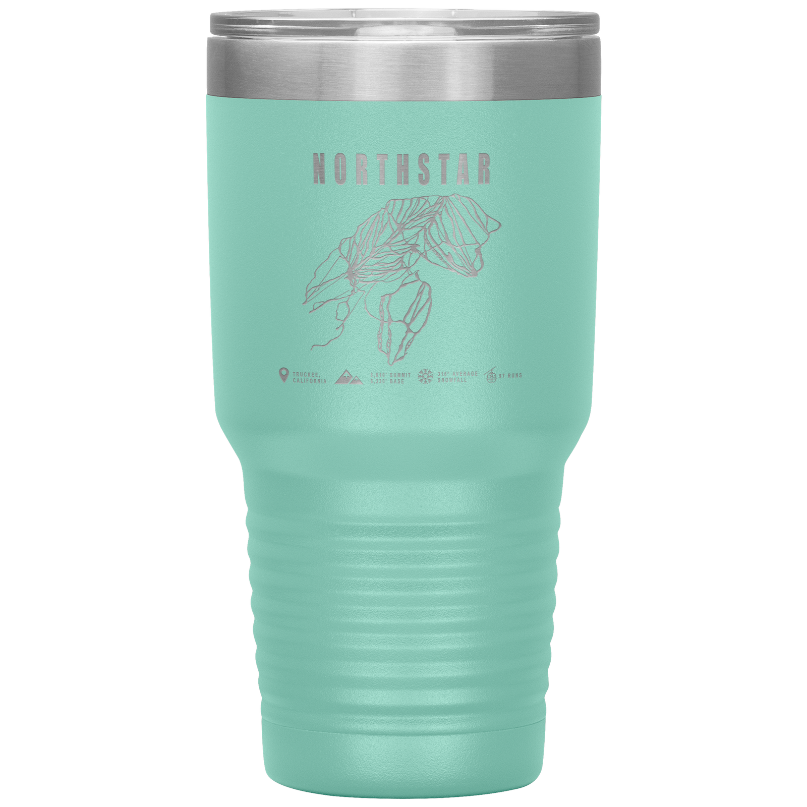 Northstar, California Ski Trail Map 30oz Tumbler - Powderaddicts