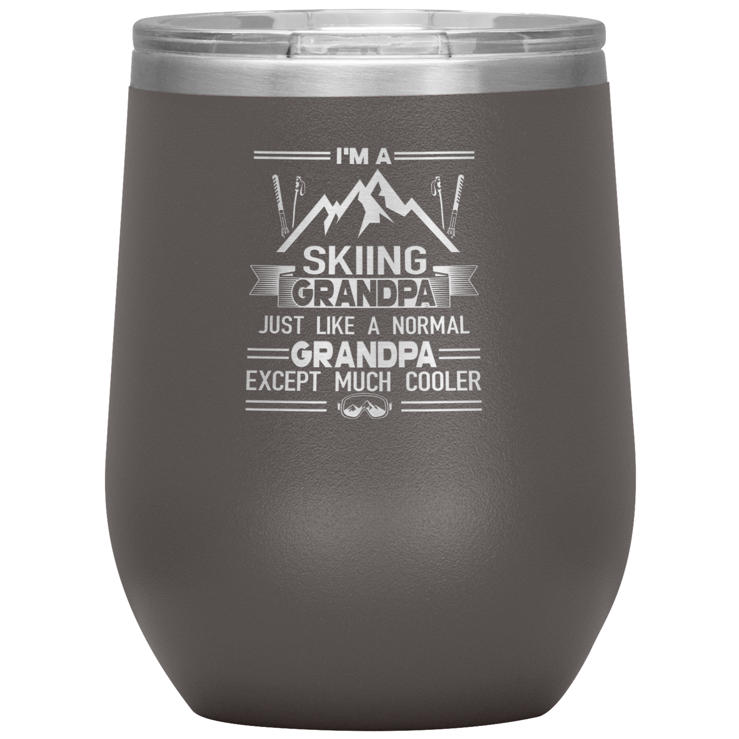 I'm A Skiing Grandpa Wine 12oz Tumbler - Powderaddicts