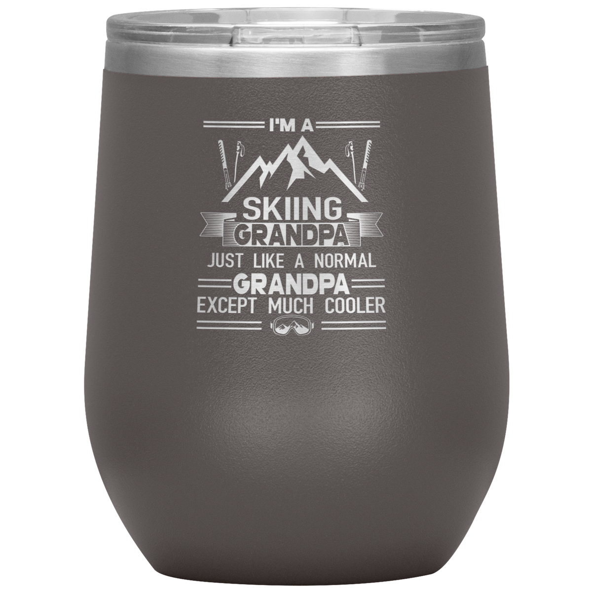 I'm A Skiing Grandpa Wine 12oz Tumbler - Powderaddicts