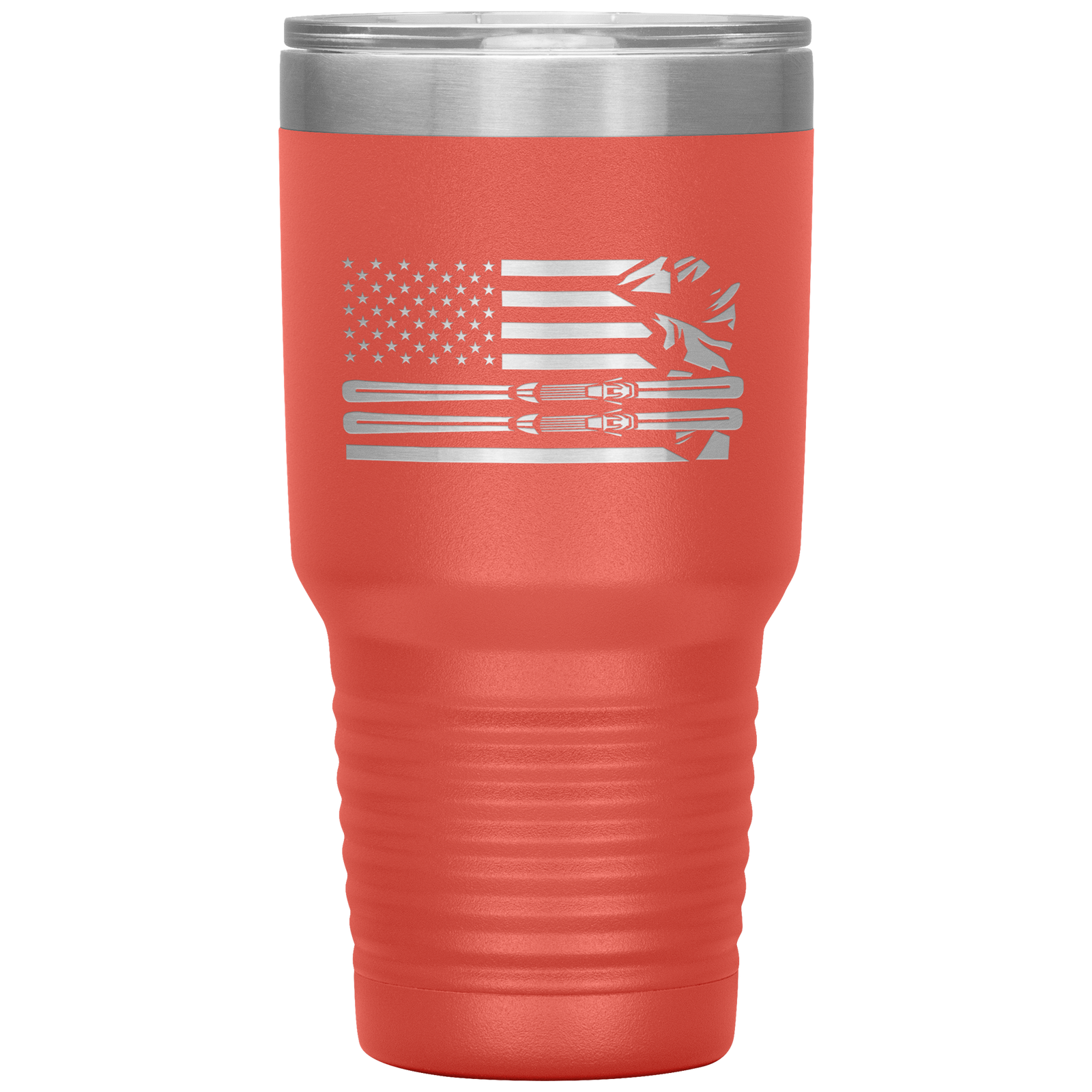 USA Ski Flag 30oz Tumbler - Powderaddicts