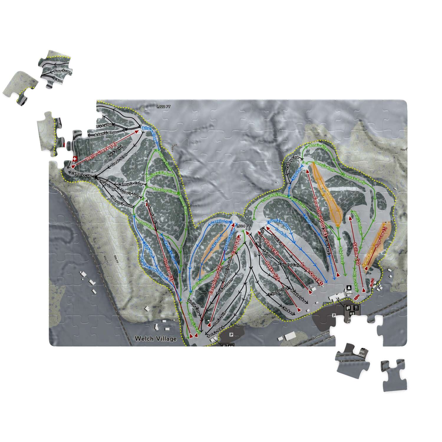 Welch Village Minnesota Ski Trail Map Puzzles - Powderaddicts