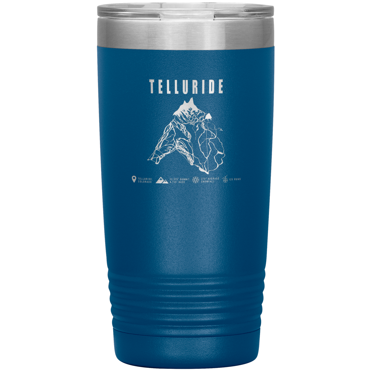 Telluride Colorado Ski Trail Map 20oz Tumbler - Powderaddicts