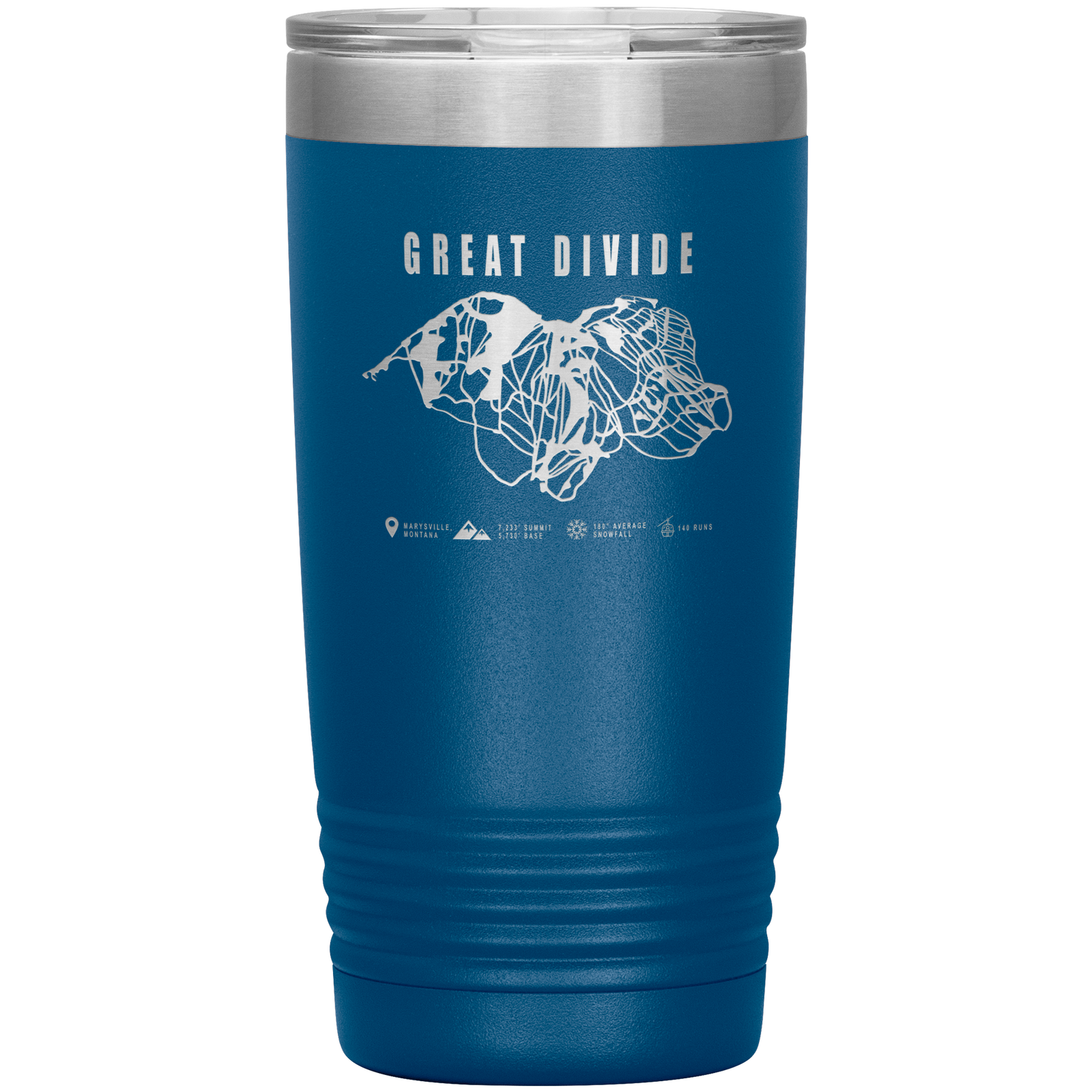 Great Divide Montana Ski Trail Map 20oz Tumbler - Powderaddicts