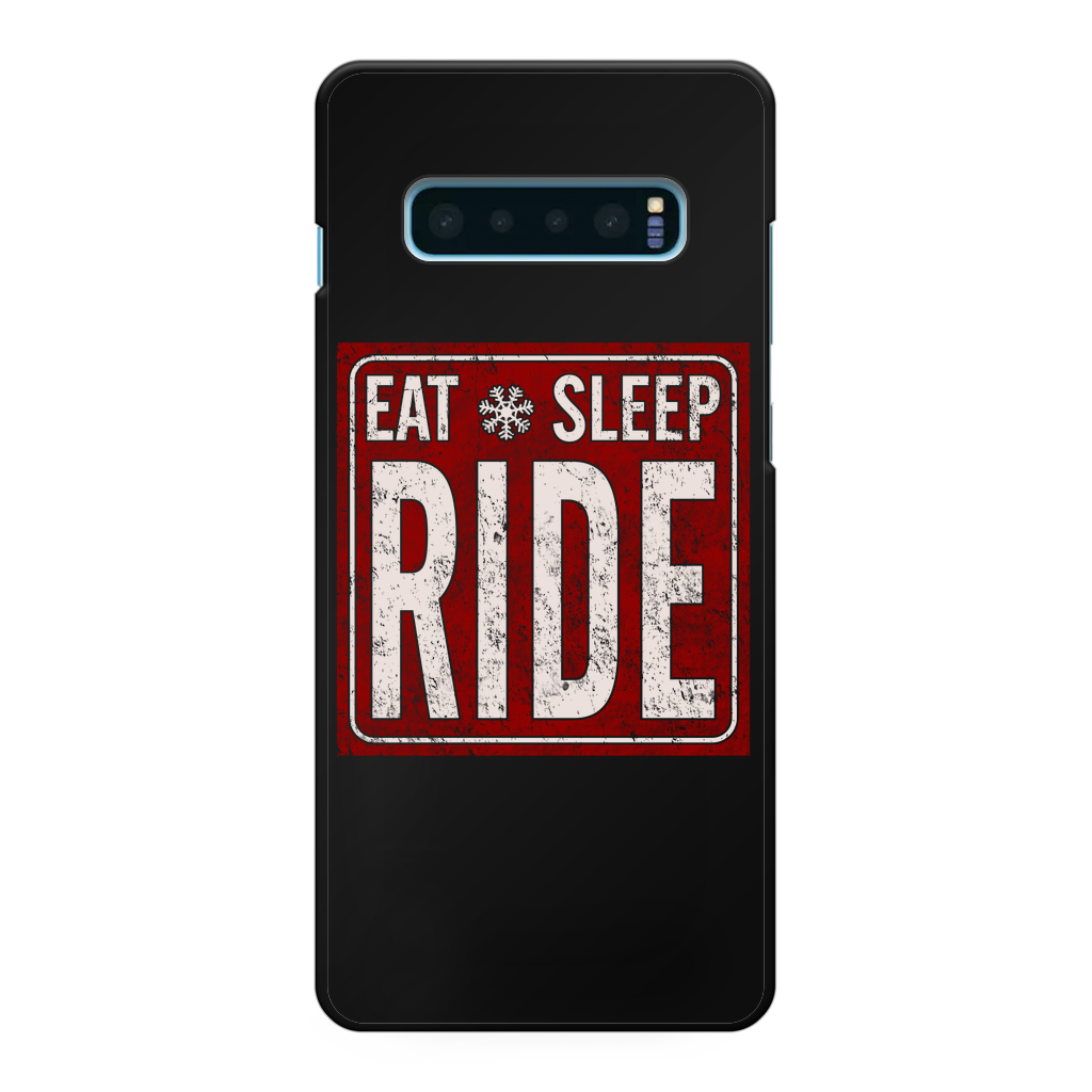 Eat Sleep Snowboard Back Printed Black Hard Phone Case - Powderaddicts