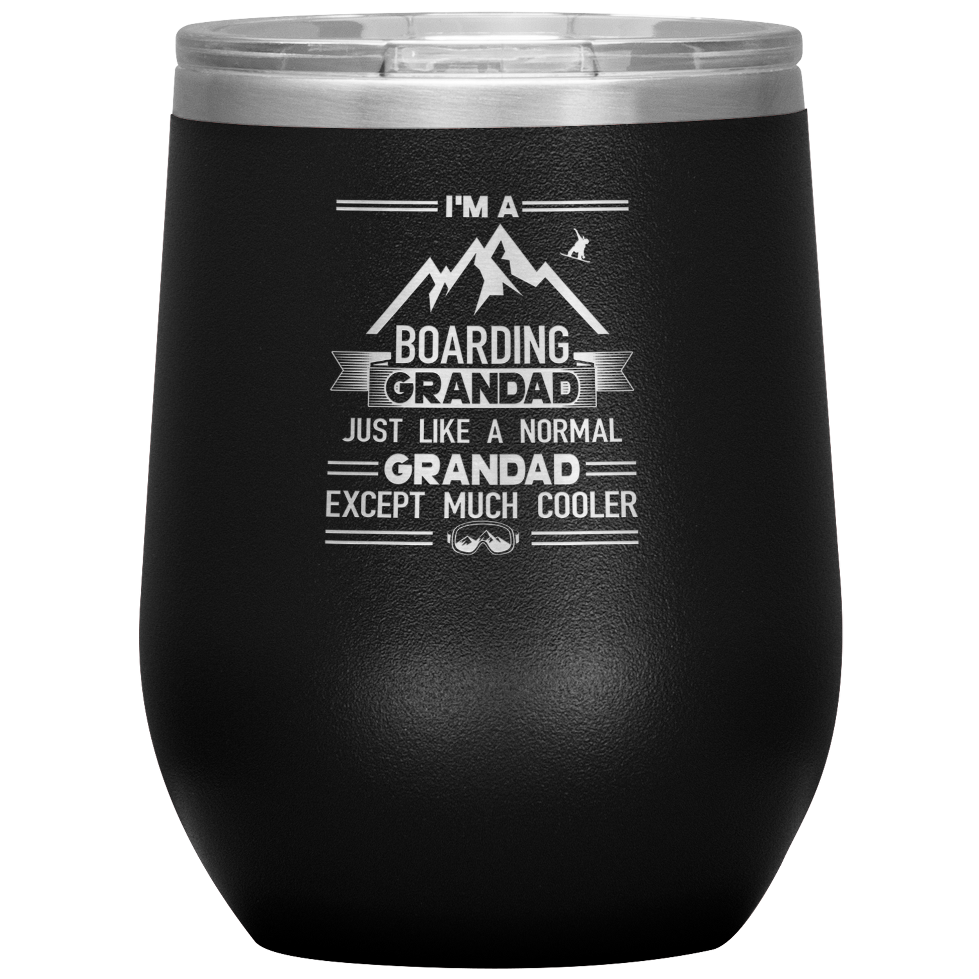 I'm A Boarding Grandad Wine 12oz Tumbler - Powderaddicts