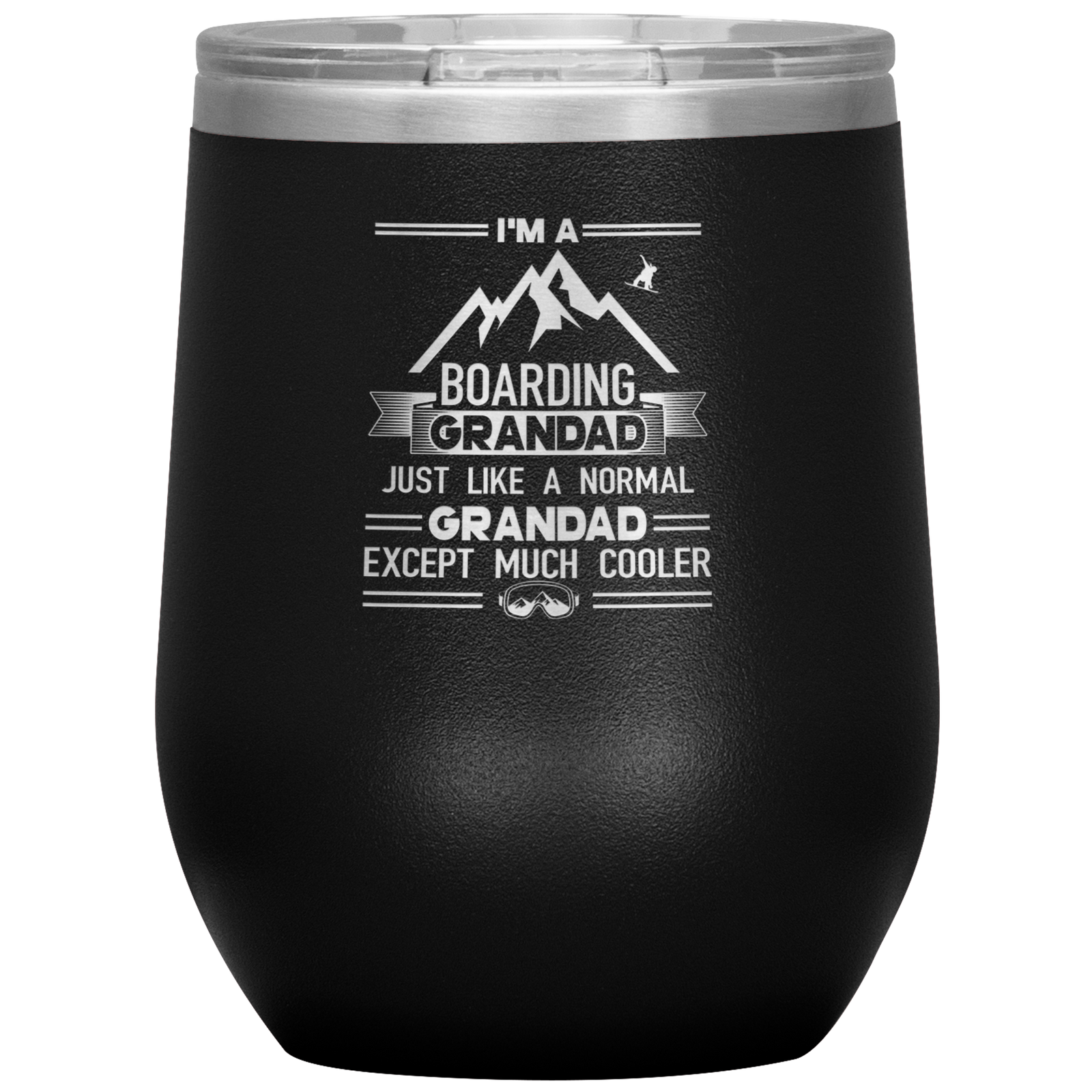I'm A Boarding Grandad Wine 12oz Tumbler - Powderaddicts