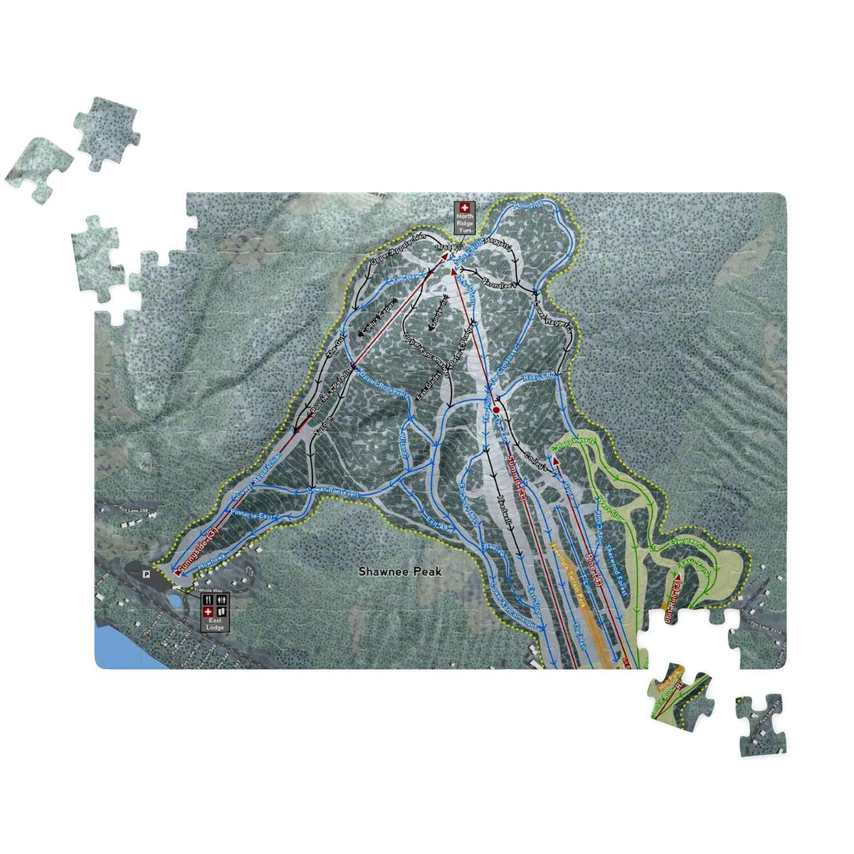 Shawnee Peak Maine Ski Trail Map Puzzle - Powderaddicts