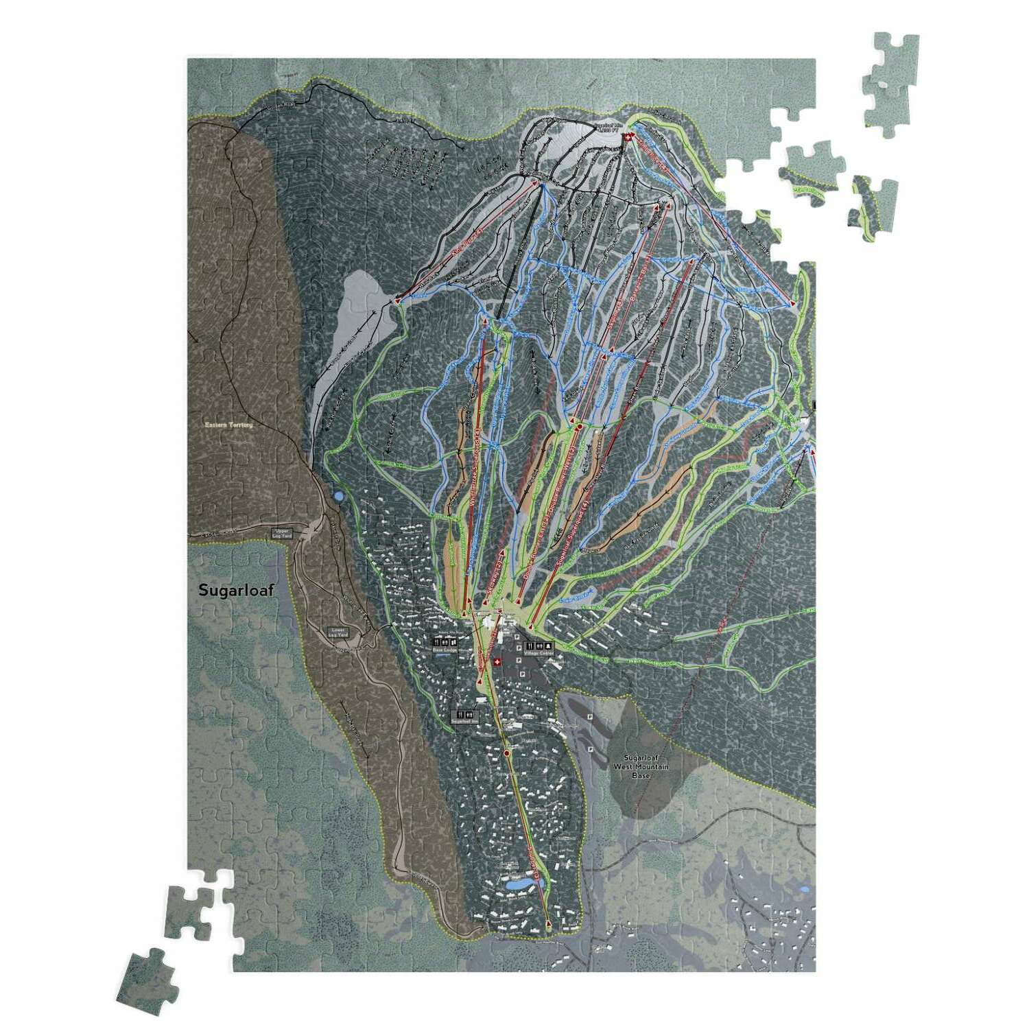 Sugarloaf, Maine Ski Trail Map Puzzle - Powderaddicts