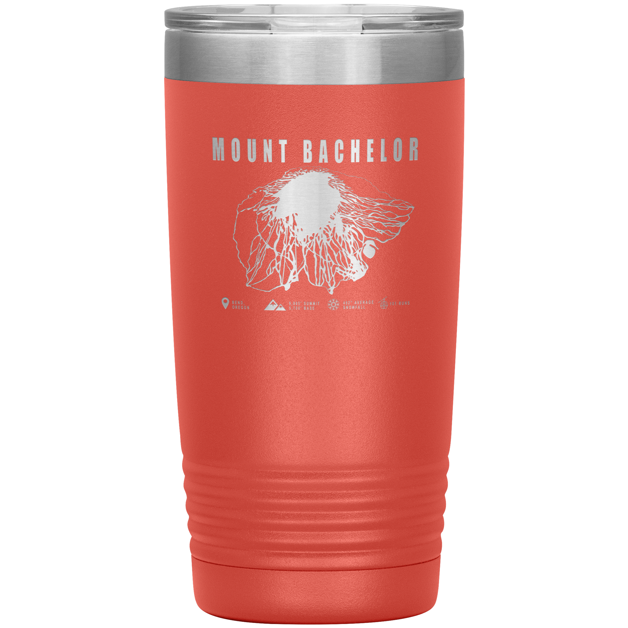Mount Bachelor, Oregon Ski Trail Map 20oz Tumbler - Powderaddicts