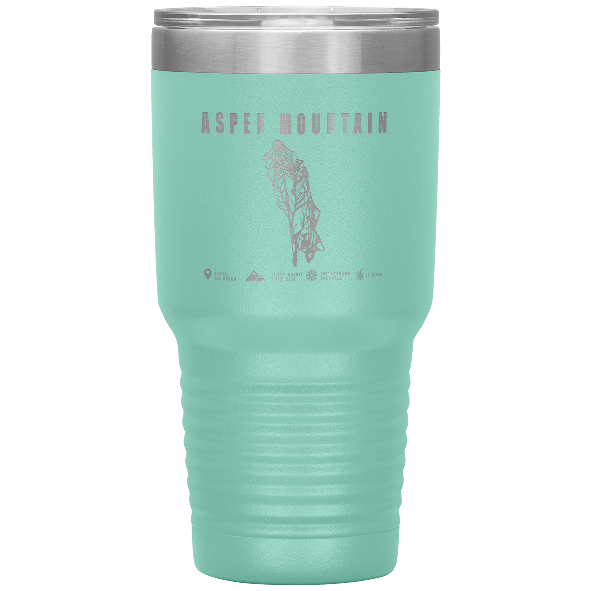 Aspen Mountain Colorado Ski Trail Map 30oz Tumbler - Powderaddicts