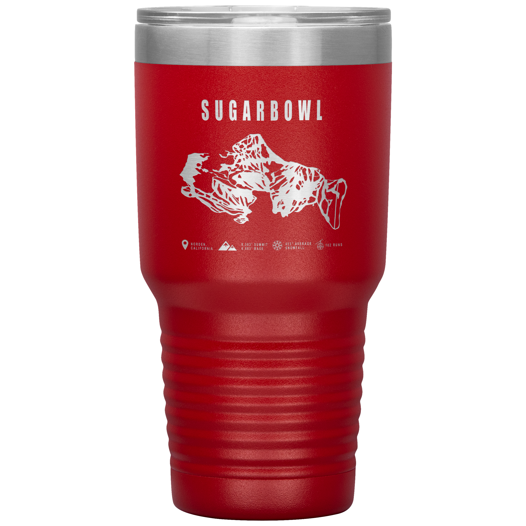 Sugarbowl, California Ski Trail Map 30oz Tumbler - Powderaddicts