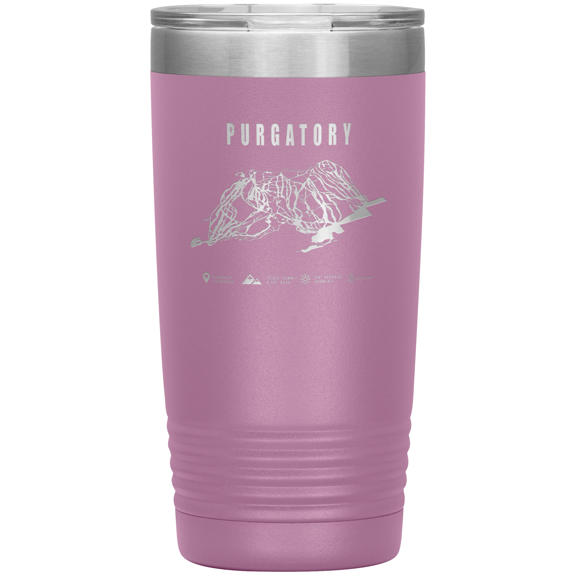Purgatory Colorado Ski Trail Map 20oz Tumbler - Powderaddicts