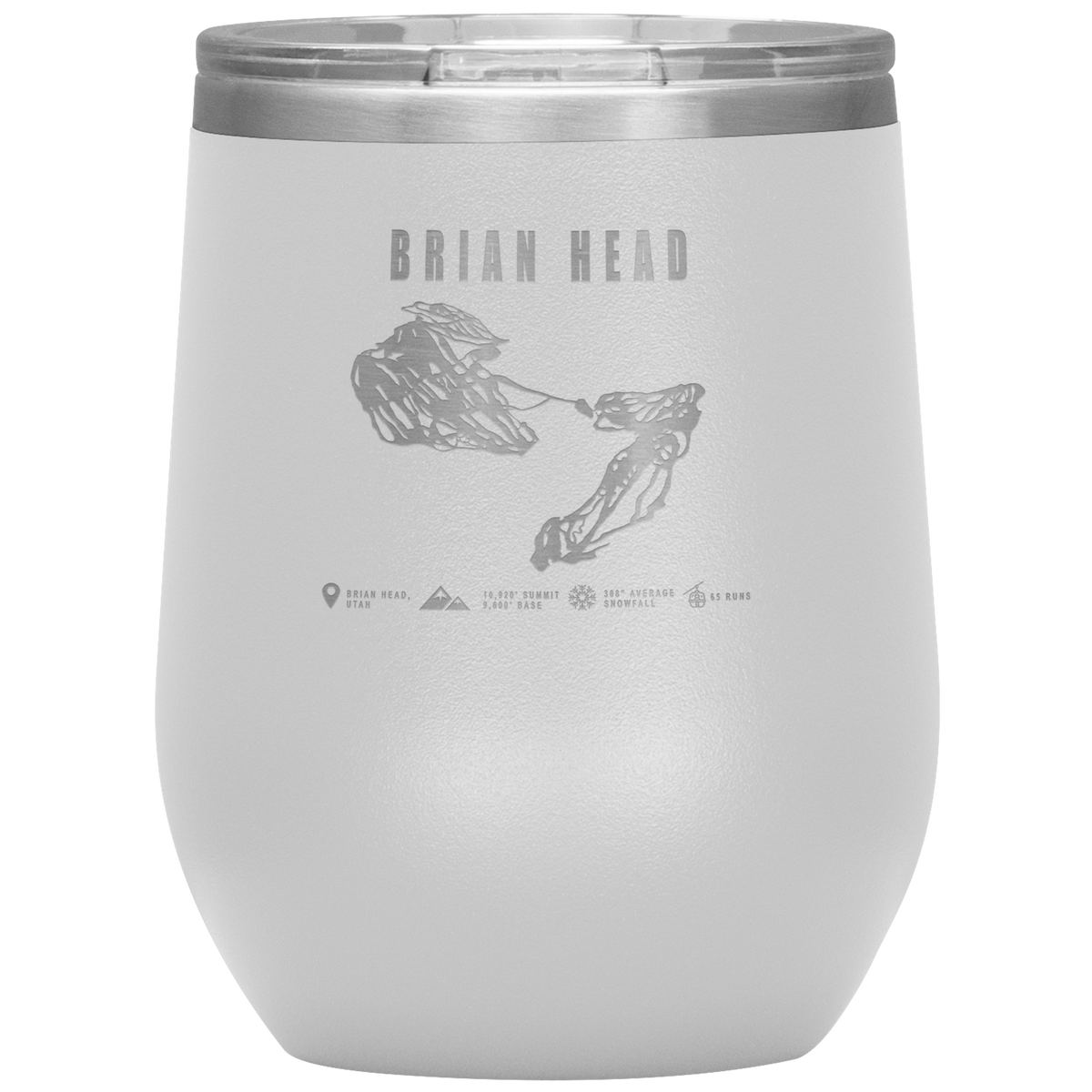 Brian Head,Utah Ski Trail Map Wine 12oz Tumbler - Powderaddicts