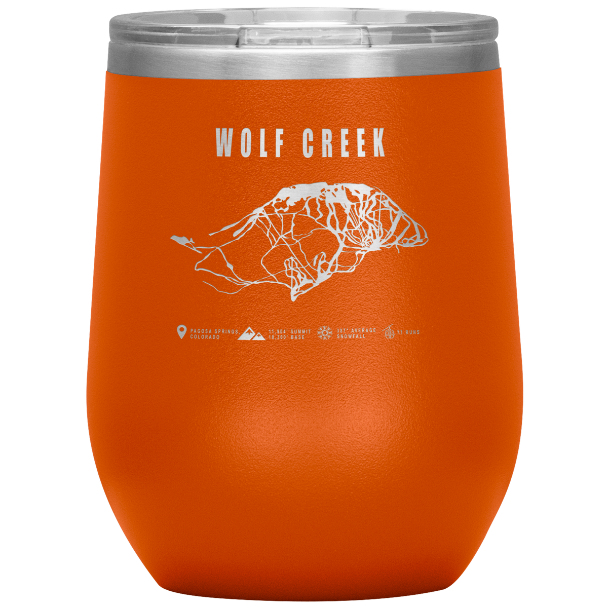 Wolf Creek Colorado Ski Trail Map Wine 12oz Tumbler - Powderaddicts
