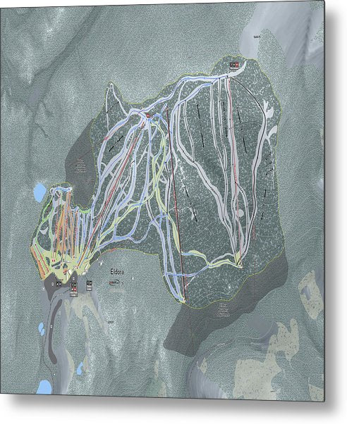 Eldora Ski Trail Map - Metal Print - Powderaddicts