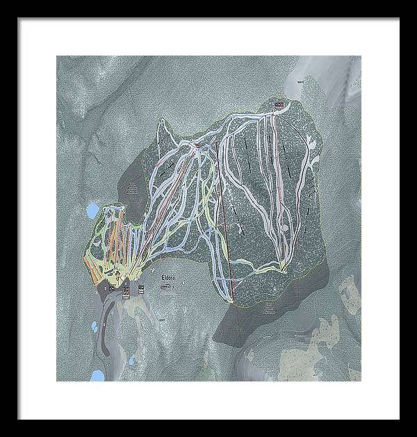 Eldora Ski Trail Map - Framed Print - Powderaddicts