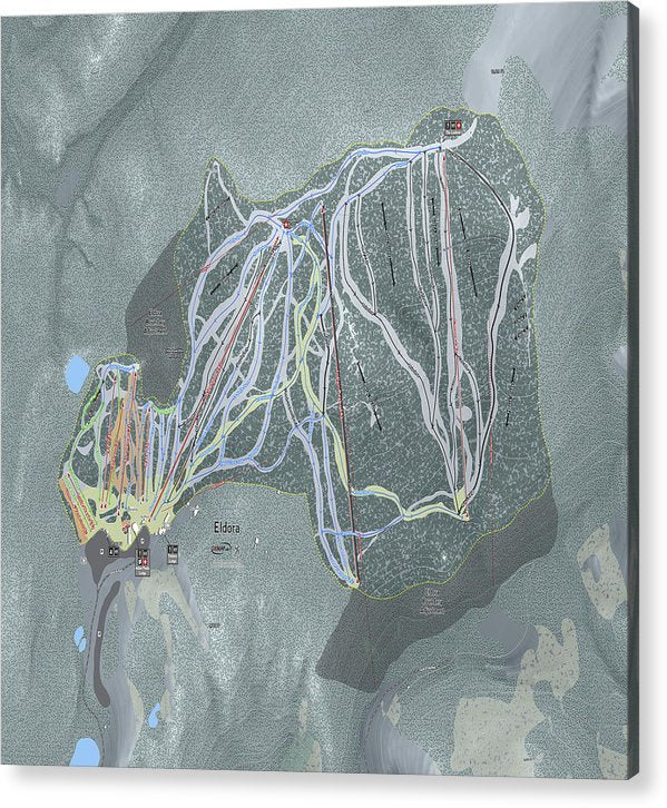 Eldora Ski Trail Map - Acrylic Print - Powderaddicts