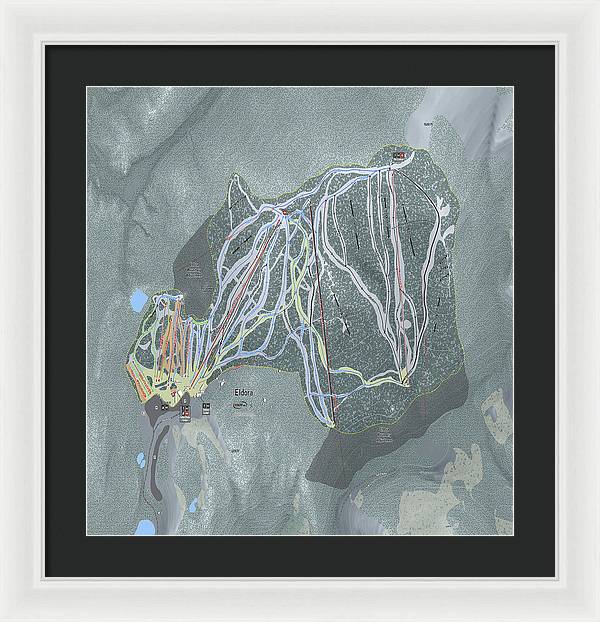 Eldora Ski Trail Map - Framed Print - Powderaddicts
