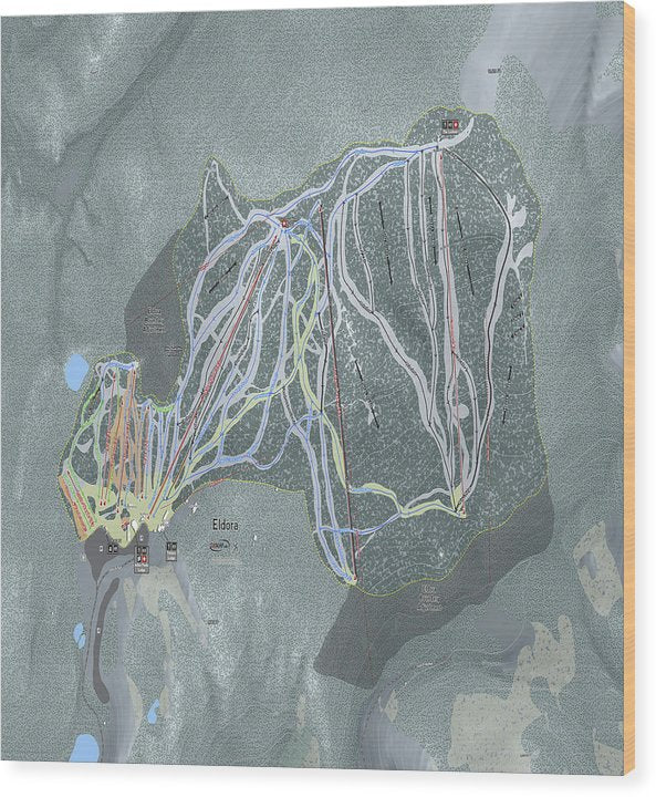 Eldora Ski Trail Map - Wood Print - Powderaddicts