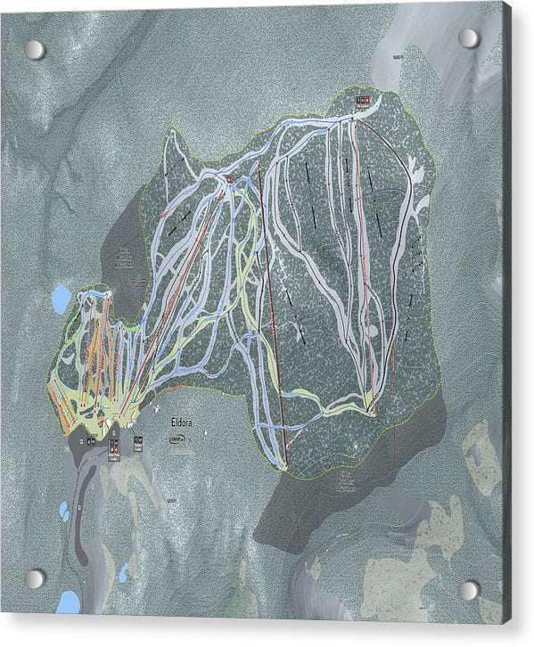 Eldora Ski Trail Map - Acrylic Print - Powderaddicts