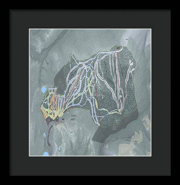 Eldora Ski Trail Map - Framed Print - Powderaddicts