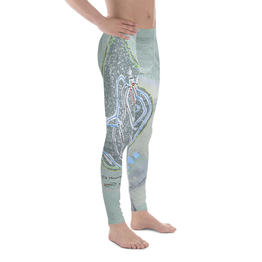 Elk Mountain, Pennsylvania Ski Trail Map Men's Base Layer Bottom - Powderaddicts
