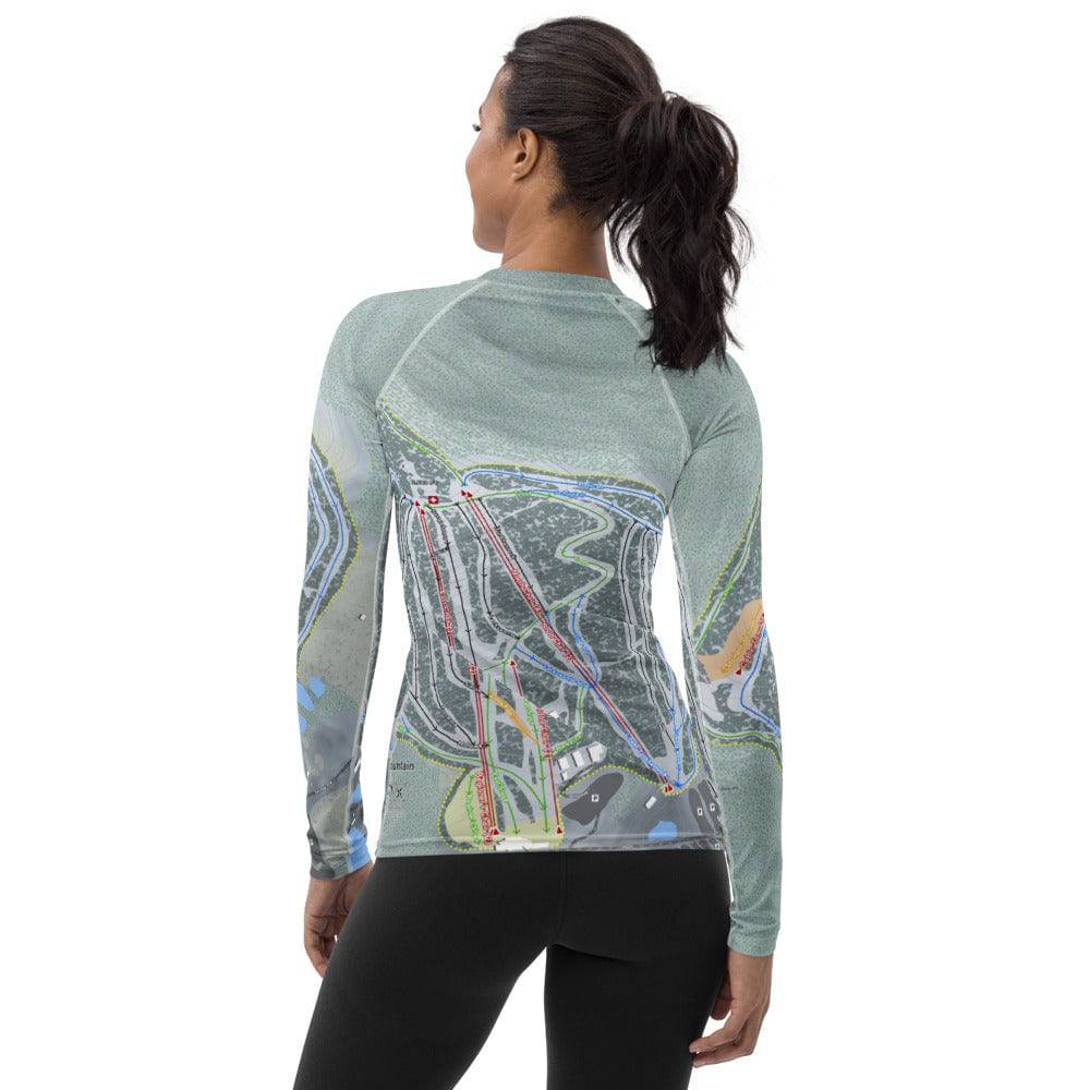 Elk Mountain, Pennsylvania Ski Trail Map Women's Base Layer Top - Powderaddicts