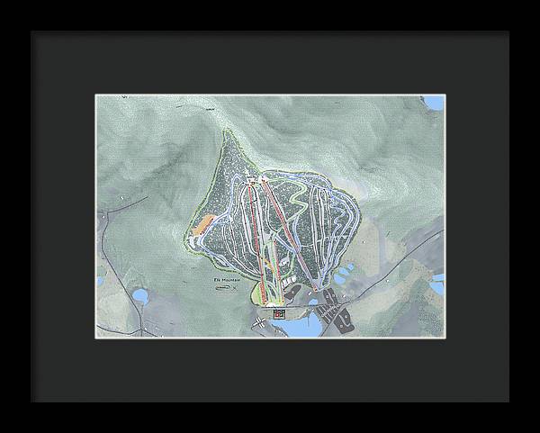 Elk Mountain Ski Trail Map - Framed Print - Powderaddicts