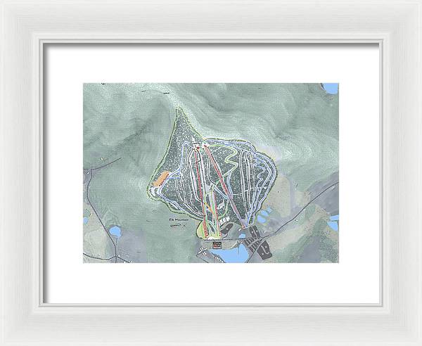 Elk Mountain Ski Trail Map - Framed Print - Powderaddicts
