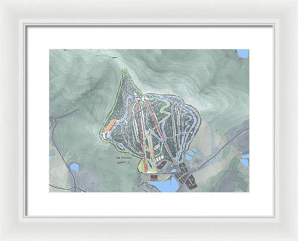 Elk Mountain Ski Trail Map - Framed Print - Powderaddicts