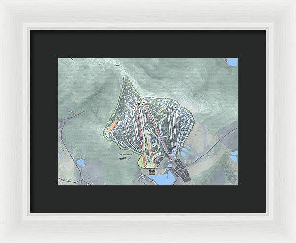 Elk Mountain Ski Trail Map - Framed Print - Powderaddicts