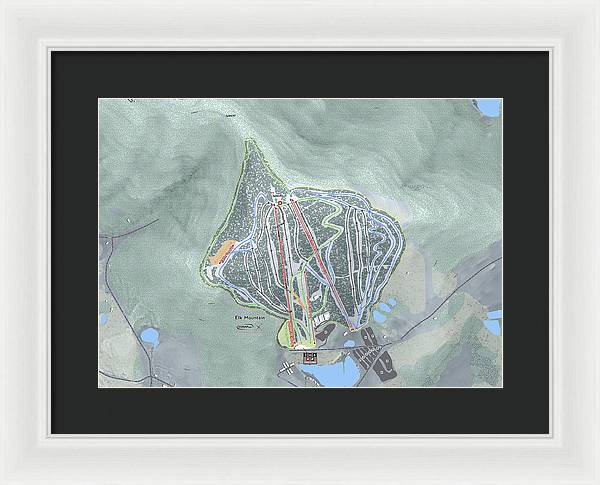 Elk Mountain Ski Trail Map - Framed Print - Powderaddicts