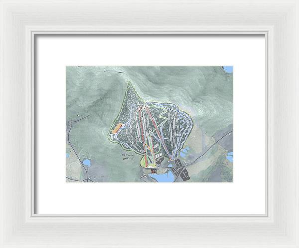 Elk Mountain Ski Trail Map - Framed Print - Powderaddicts