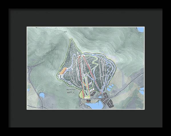 Elk Mountain Ski Trail Map - Framed Print - Powderaddicts