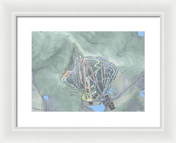 Elk Mountain Ski Trail Map - Framed Print - Powderaddicts