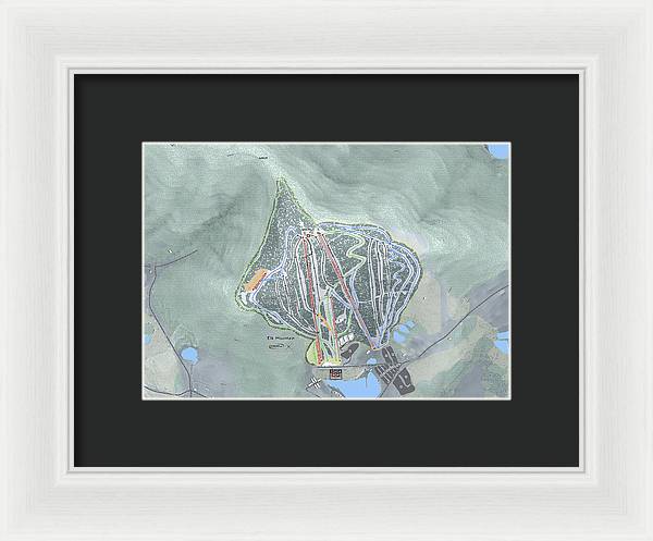 Elk Mountain Ski Trail Map - Framed Print - Powderaddicts