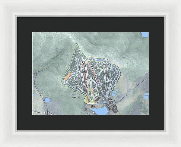 Elk Mountain Ski Trail Map - Framed Print - Powderaddicts
