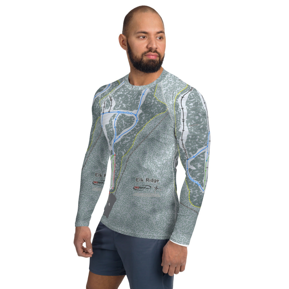 Elk Ridge, Arizona Ski Trail Map Men's Base Layer Top - Powderaddicts