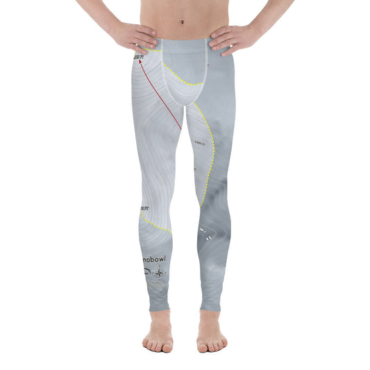 Elko Snobowl, Nevada Ski Trail Map Men's Base Layer Bottom - Powderaddicts
