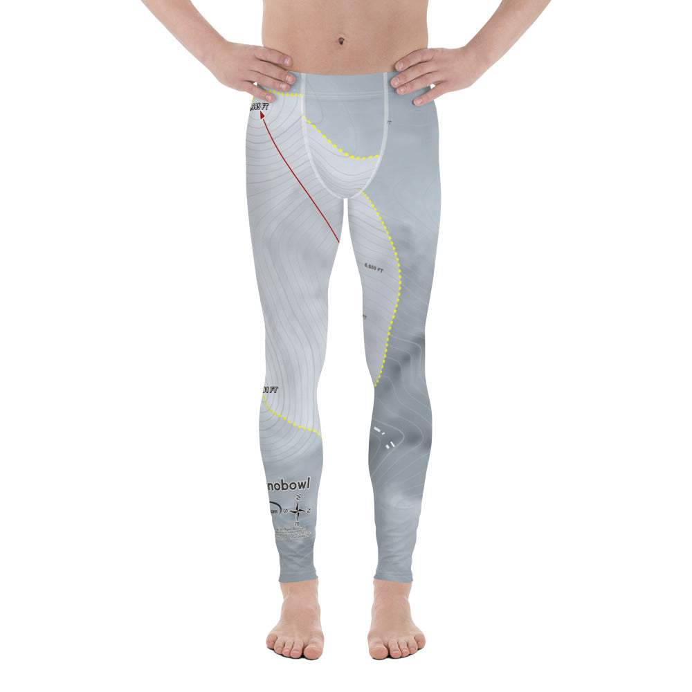 Elko Snobowl, Nevada Ski Trail Map Men's Base Layer Bottom - Powderaddicts