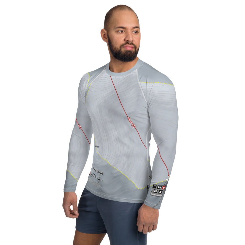 Elko Snobowl, Nevada Ski Trail Map Men's Base Layer Top - Powderaddicts